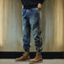 Vintage Wash Side Line Denim Jogger Pants P1828